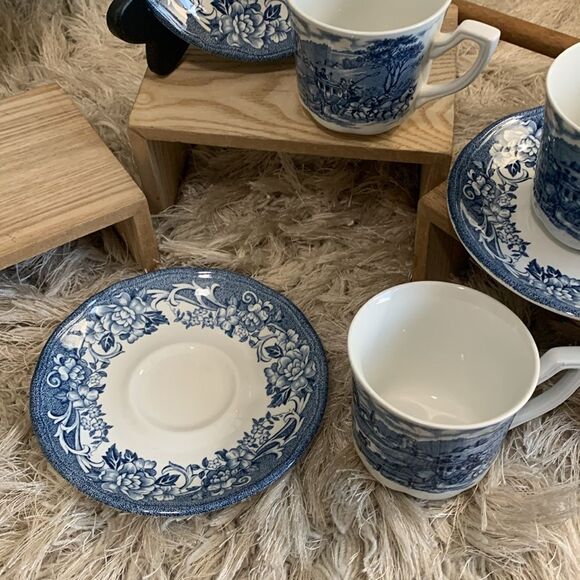 Royal Staffordshire J.&G. Meakin Ironstone Stratford Stage 4 Cups & Saucers Set - Picture 8 of 17